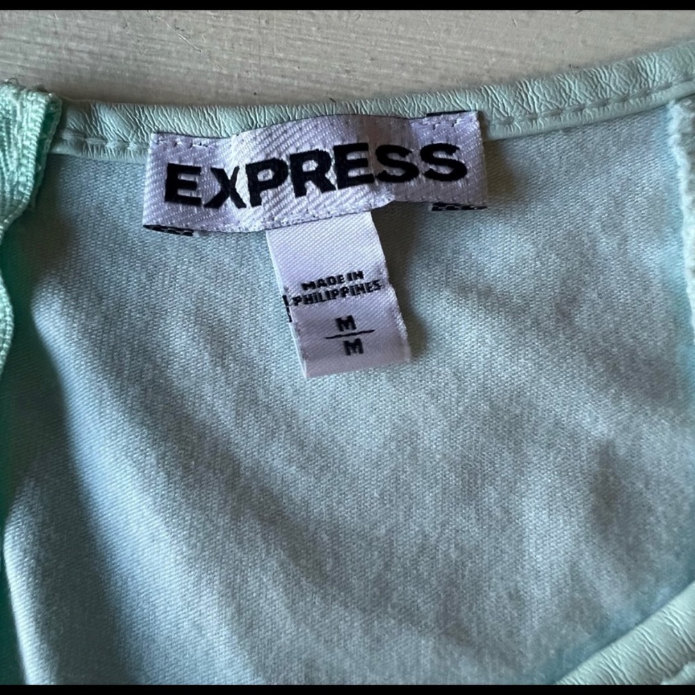Express Lace Sleeve Short Sleeve Top Mint Green Size Medium